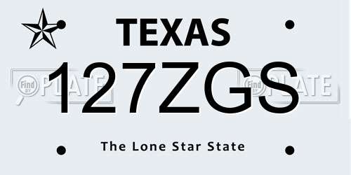 127ZGS Texas License Plate