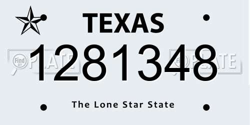 1281348 Texas License Plate