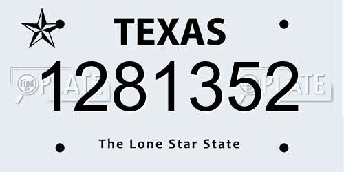 1281352 Texas License Plate