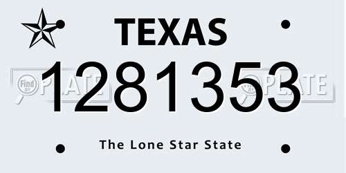 1281353 Texas License Plate