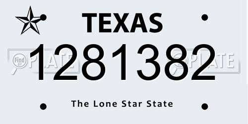 1281382 Texas License Plate
