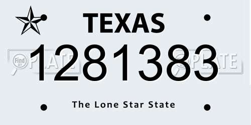 1281383 Texas License Plate