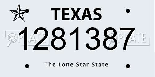 1281387 Texas License Plate