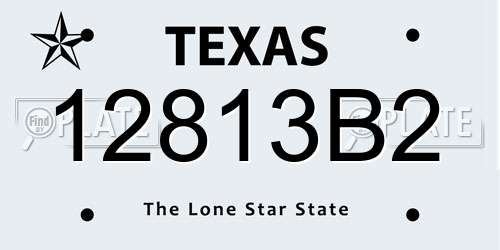 12813B2 Texas License Plate