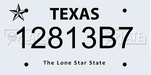 12813B7 Texas License Plate