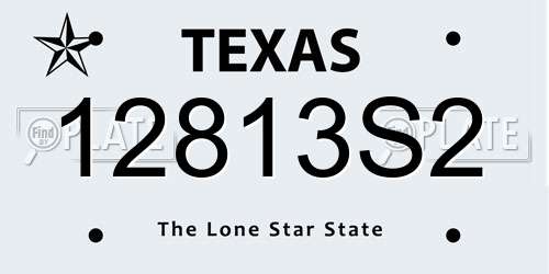12813S2 Texas License Plate