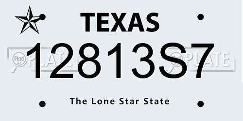 12813S7 Texas License Plate