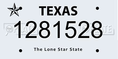1281528 Texas License Plate