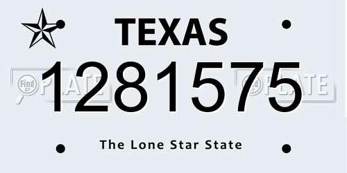1281575 Texas License Plate