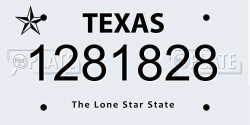 1281828 Texas License Plate