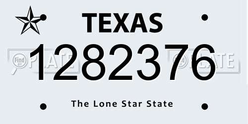1282376 Texas License Plate