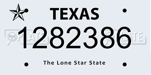 1282386 Texas License Plate