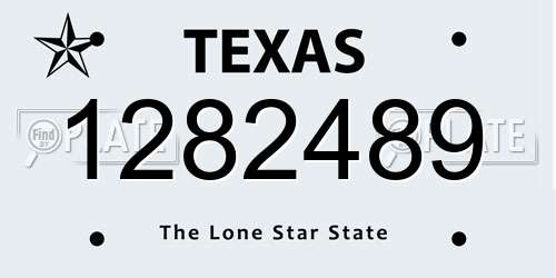 1282489 Texas License Plate