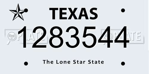1283544 Texas License Plate