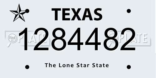 1284482 Texas License Plate