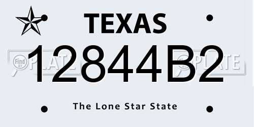 12844B2 Texas License Plate