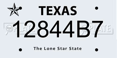 12844B7 Texas License Plate
