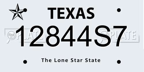 12844S7 Texas License Plate