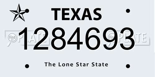 1284693 Texas License Plate