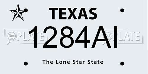 1284AI Texas License Plate