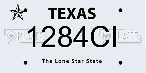 1284CI Texas License Plate