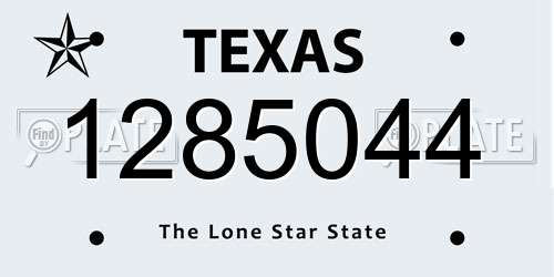 1285044 Texas License Plate