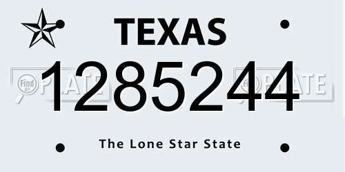 1285244 Texas License Plate