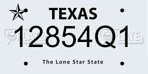 12854Q1 Texas License Plate