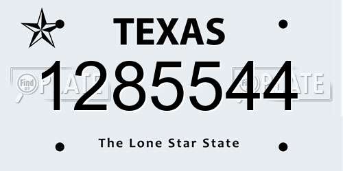 1285544 Texas License Plate
