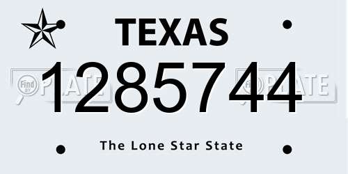 1285744 Texas License Plate