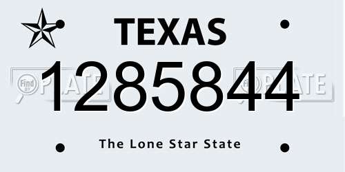 1285844 Texas License Plate