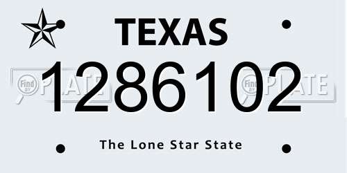 1286102 Texas License Plate
