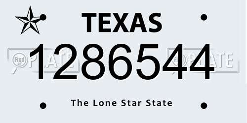 1286544 Texas License Plate