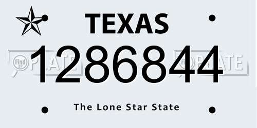 1286844 Texas License Plate
