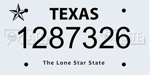 1287326 Texas License Plate
