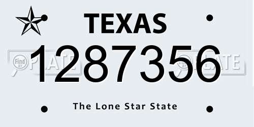 1287356 Texas License Plate