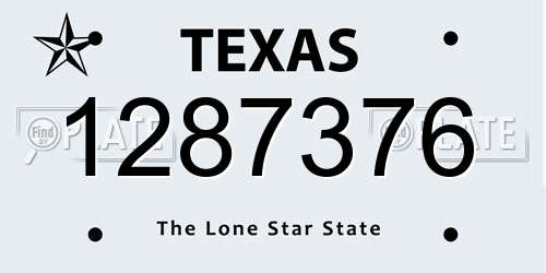 1287376 Texas License Plate