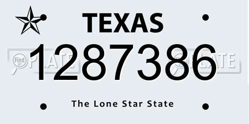 1287386 Texas License Plate