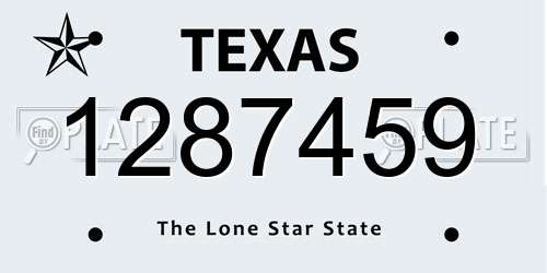 1287459 Texas License Plate