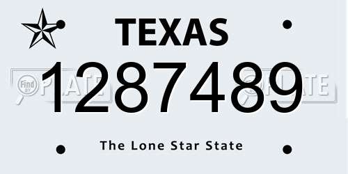 1287489 Texas License Plate