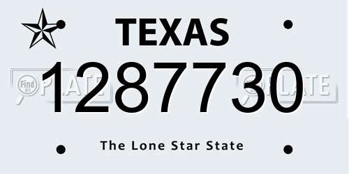 1287730 Texas License Plate