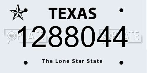 1288044 Texas License Plate