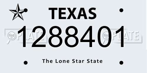 1288401 Texas License Plate