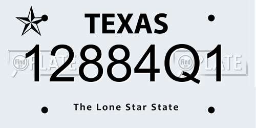 12884Q1 Texas License Plate