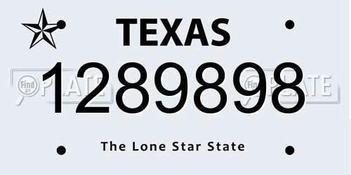 1289898 Texas License Plate