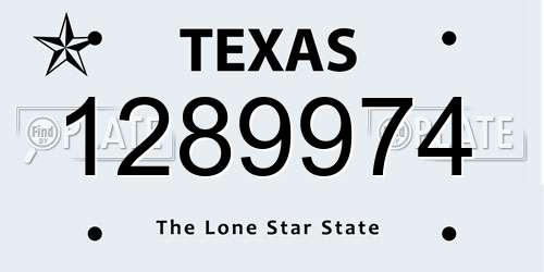 1289974 Texas License Plate
