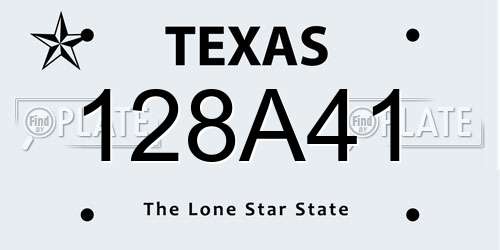 128A41 Texas License Plate