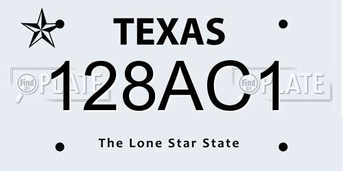 128AC1 Texas License Plate