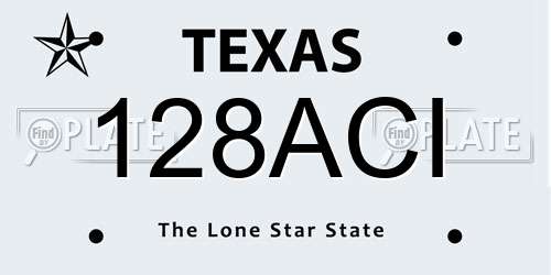 128ACI Texas License Plate
