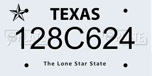 128C624 Texas License Plate